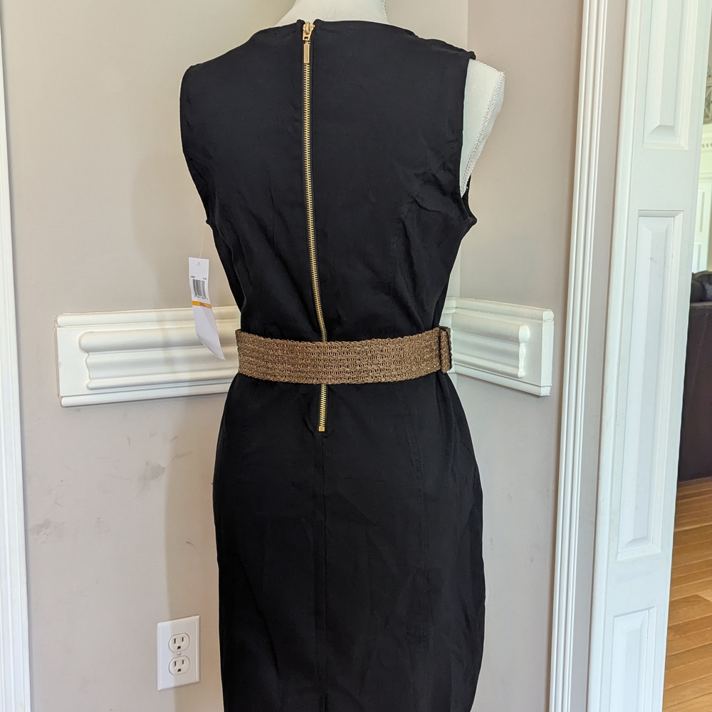 Nina Leonard Black Sheath Dress with Tan Accents - Picture 5 of 5
